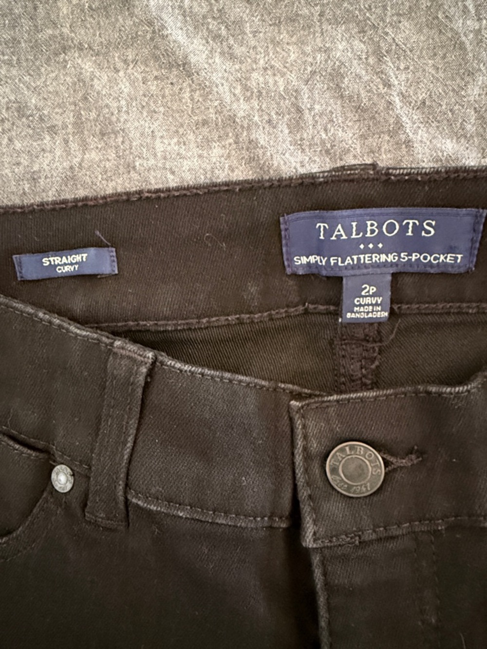 Talbots Black Slim Straight Jeans size 2P